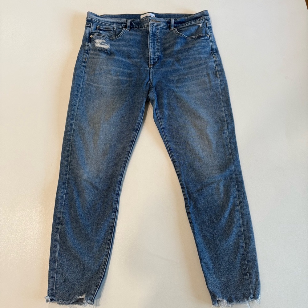 Loft Women’s Size 14/32 High Waist Skinny Ankle Jeans Fray Ankles